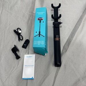Kusky Black Selfie Stick with Tripod and Remote
